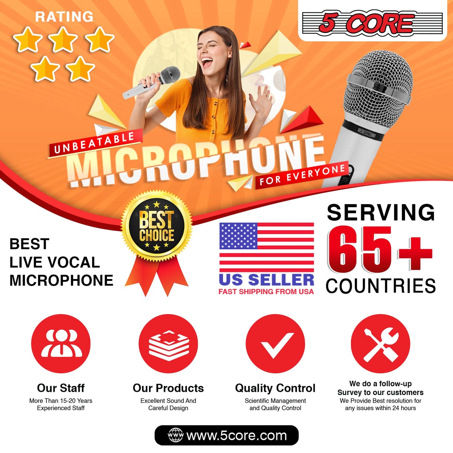 Dynamic Microphone with Detachable XLR Cable PM 111 CH